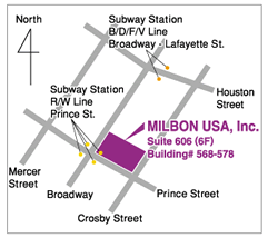 Location of Milbon USA on map of Manhattan, New York City